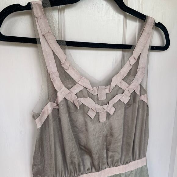 Ann Taylor LOFT Mesh Ribbon Trim Midi Dress Size 6 - Picture 5 of 5